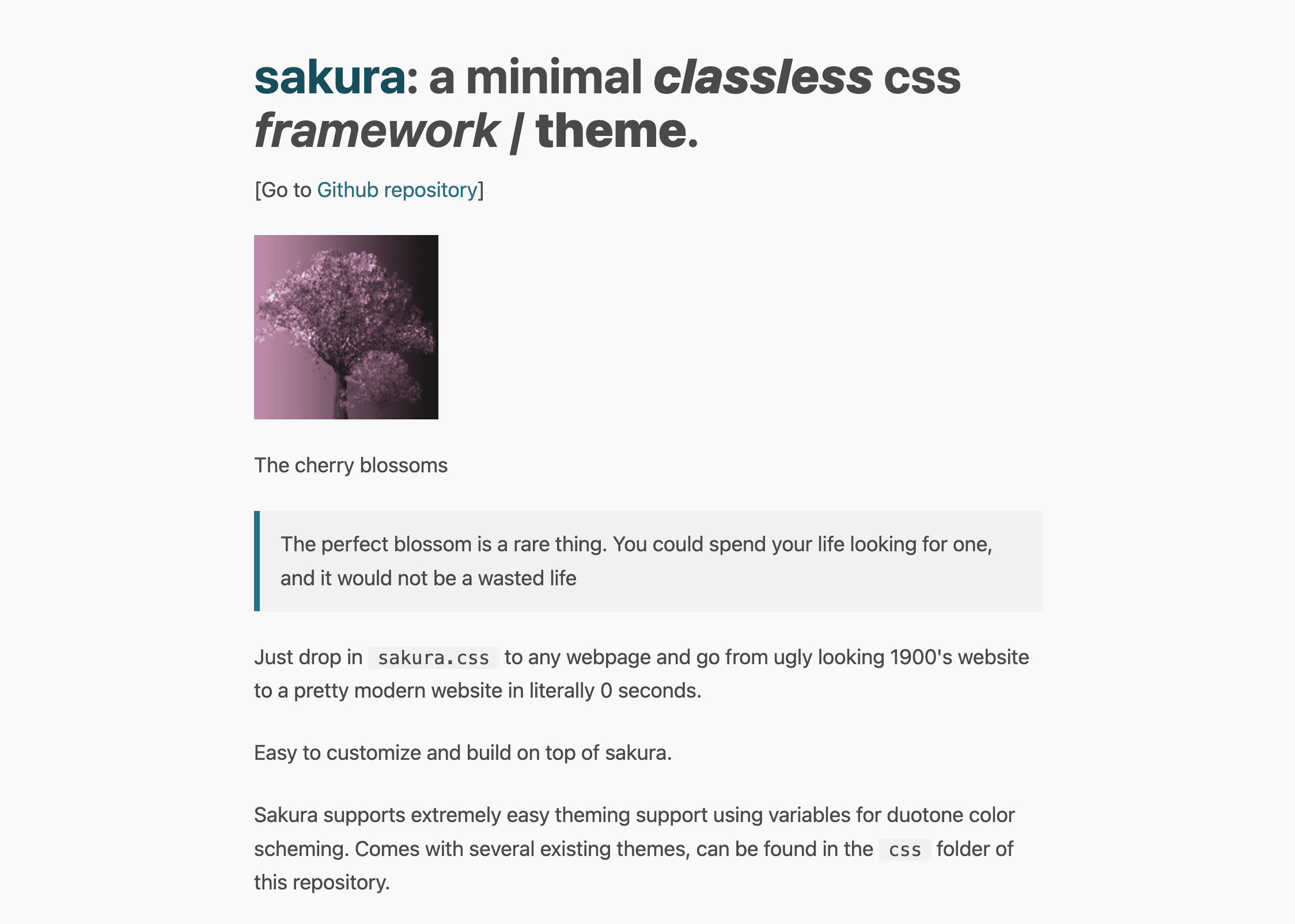 Page d'accueil de sakura
